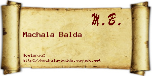 Machala Balda névjegykártya